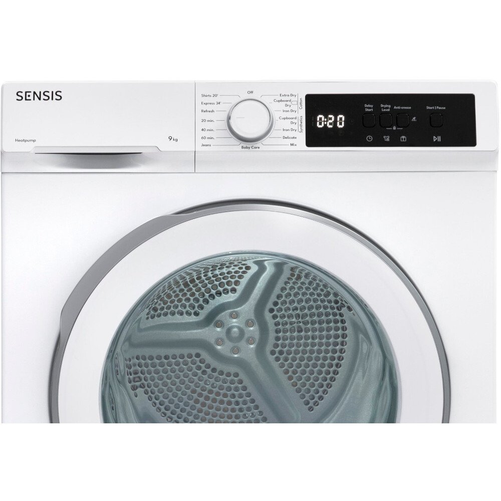 Sensis TDHF019A2W Heat Pump Tumble Dryer, 9kg, White, A+ Rated