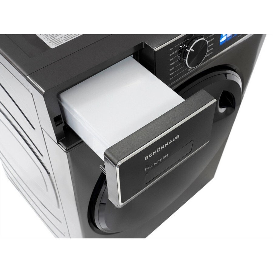 Schonhaus TDSHF018A3G Heat Pump Tumble Dryer, 8kg, Grey, A+++ Rated