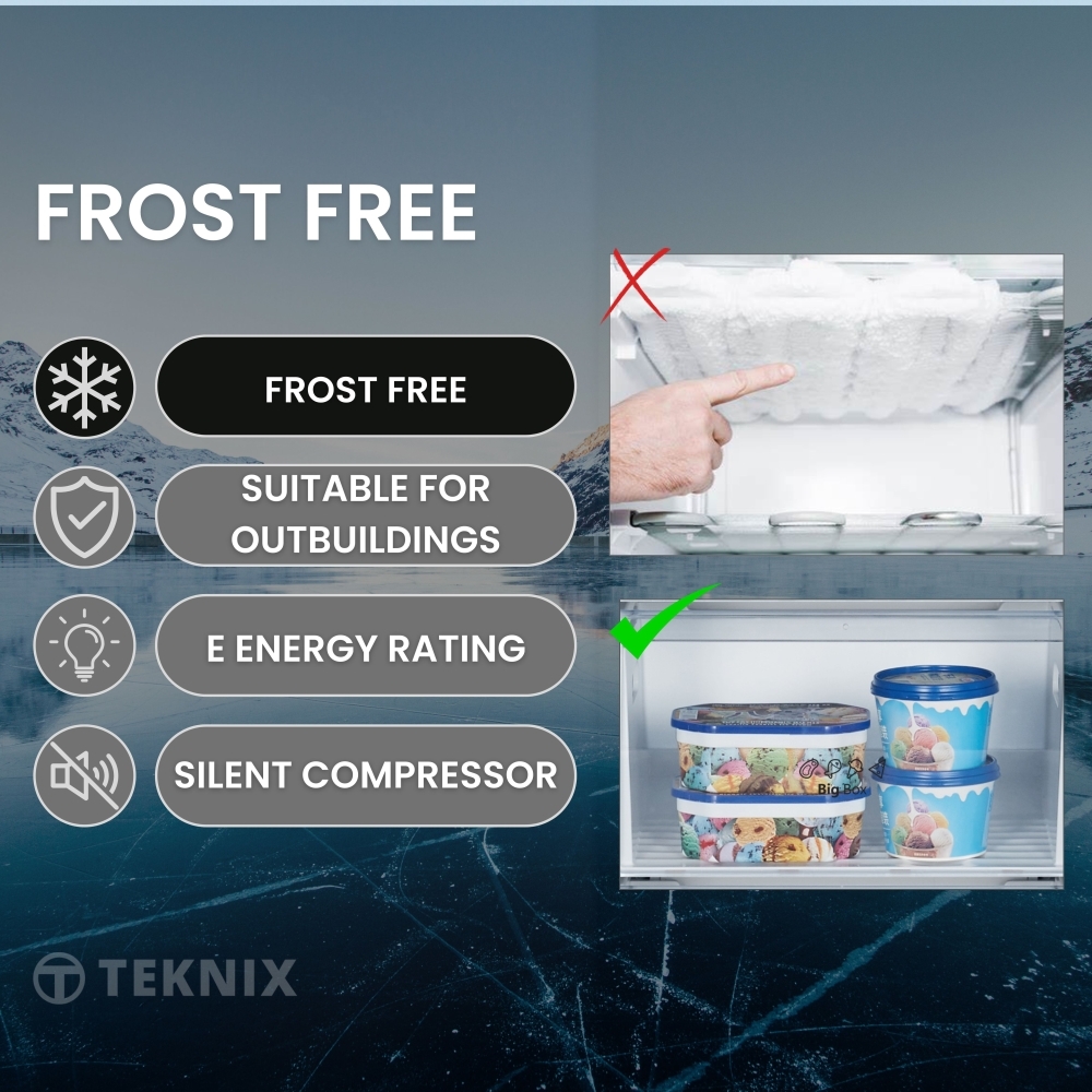 Teknix TFF1715W Frost Free Tall Freezer, White, E Rated