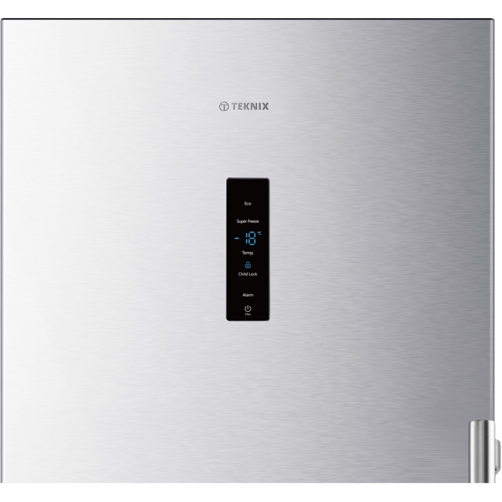 Teknix TH60TNFX Total No Frost Tall Freezer, Stainless Steel, E Rated