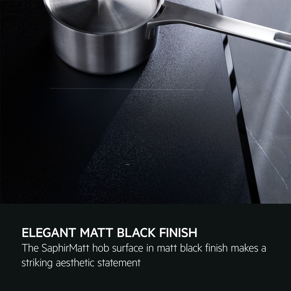 AEG TK85IM30FZ 78cm SaphirMatt Scratch Resistant Induction Hob, Matt Black