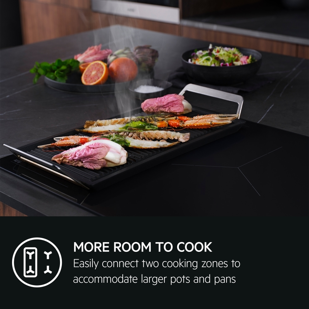 AEG TK85IM30FZ 78cm SaphirMatt Scratch Resistant Induction Hob, Matt Black