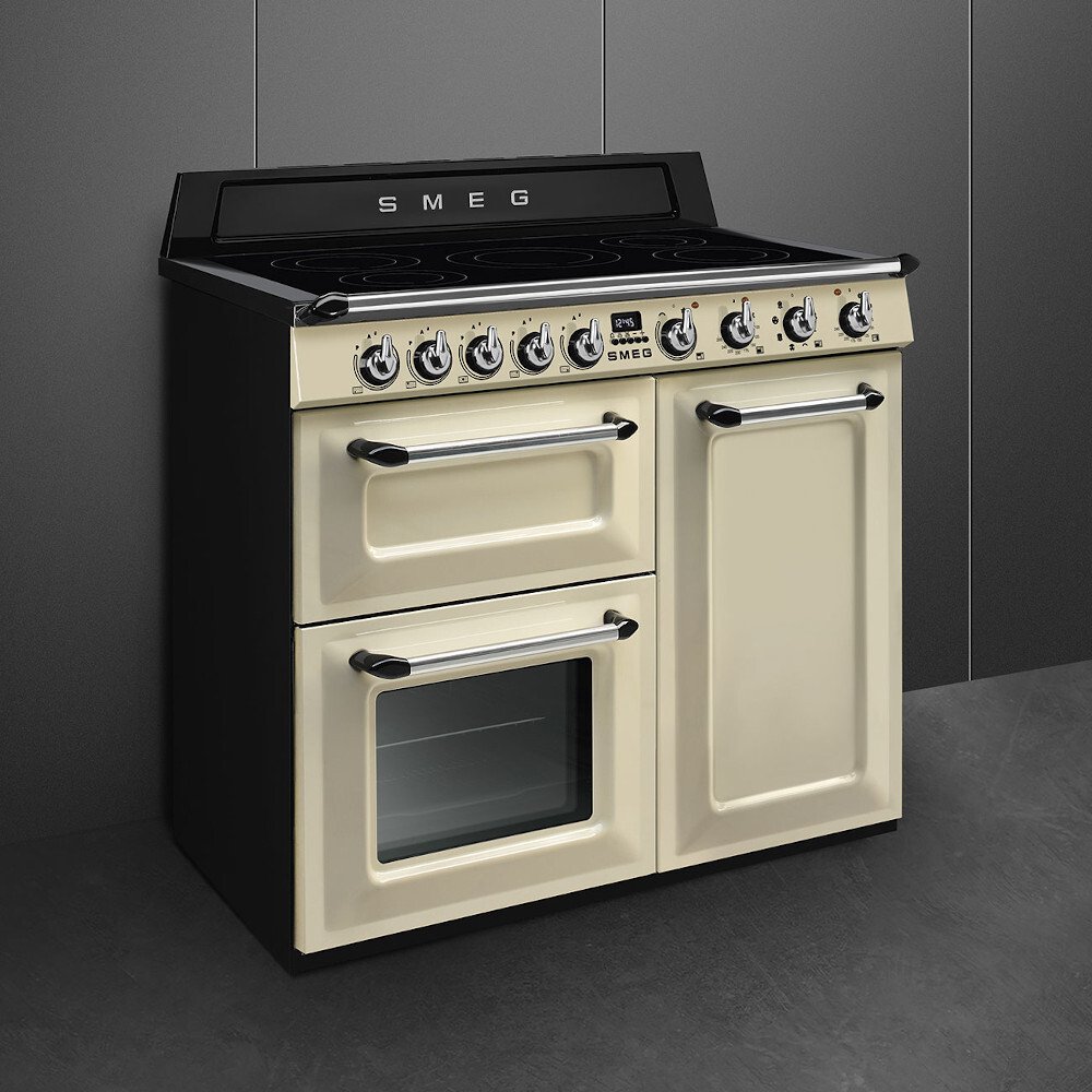 Smeg TR103IP2 Victoria Cream 100cm Induction Range Cooker, A Rated