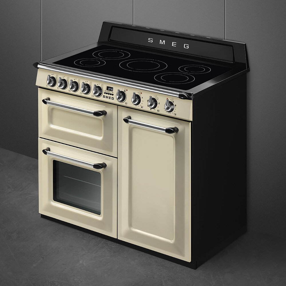 Smeg TR103IP2 Victoria Cream 100cm Induction Range Cooker, A Rated