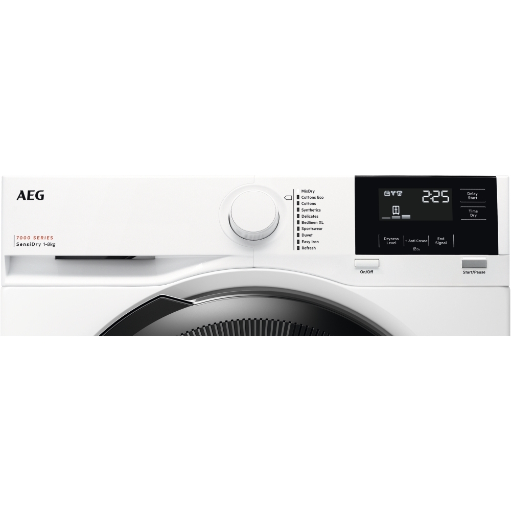 AEG TR718L4B Heat Pump Tumble Dryer, 8kg, White, A++ Rated