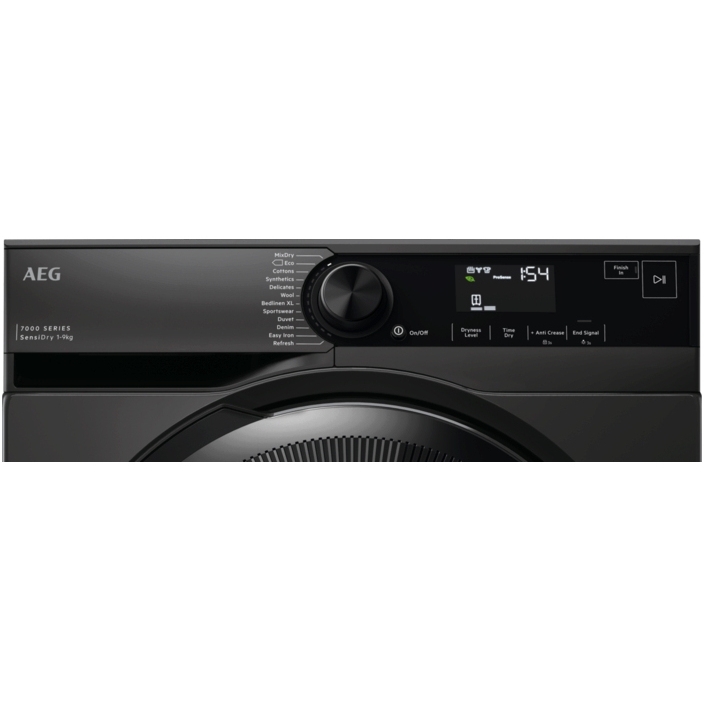 AEG TR749GU4B Heat Pump Tumble Dryer, 9kg, Black, A+++ Rated