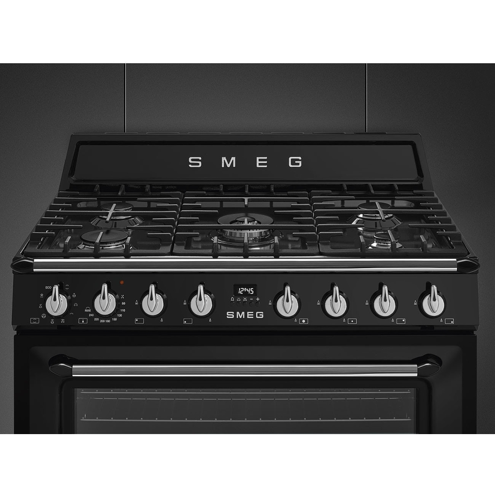 Buy Smeg Victoria TR90BL9 90cm Dual Fuel Range Cooker Black Marks