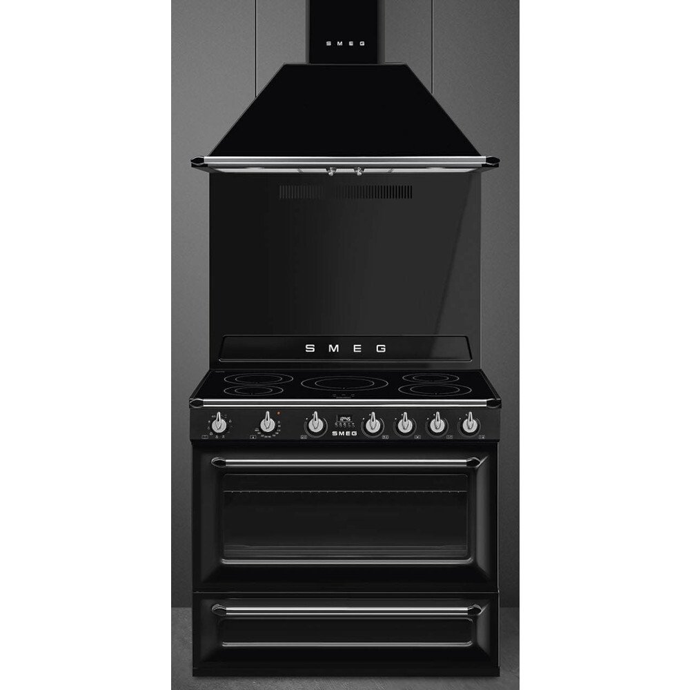 Smeg TR90IBL2 Victoria 90cm Induction Range Cooker, Black, A Rated Marks Electrical