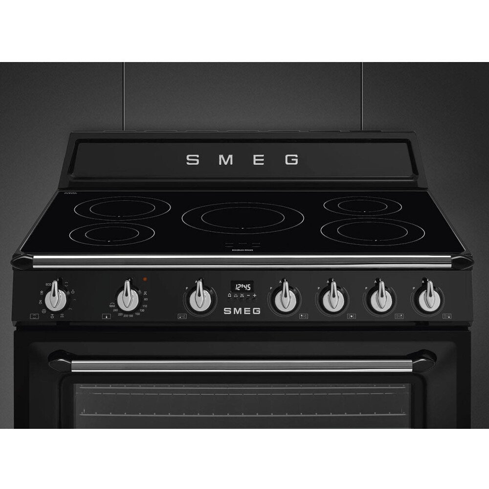 Smeg TR90IBL2 Victoria 90cm Induction Range Cooker, Black, A Rated Marks Electrical