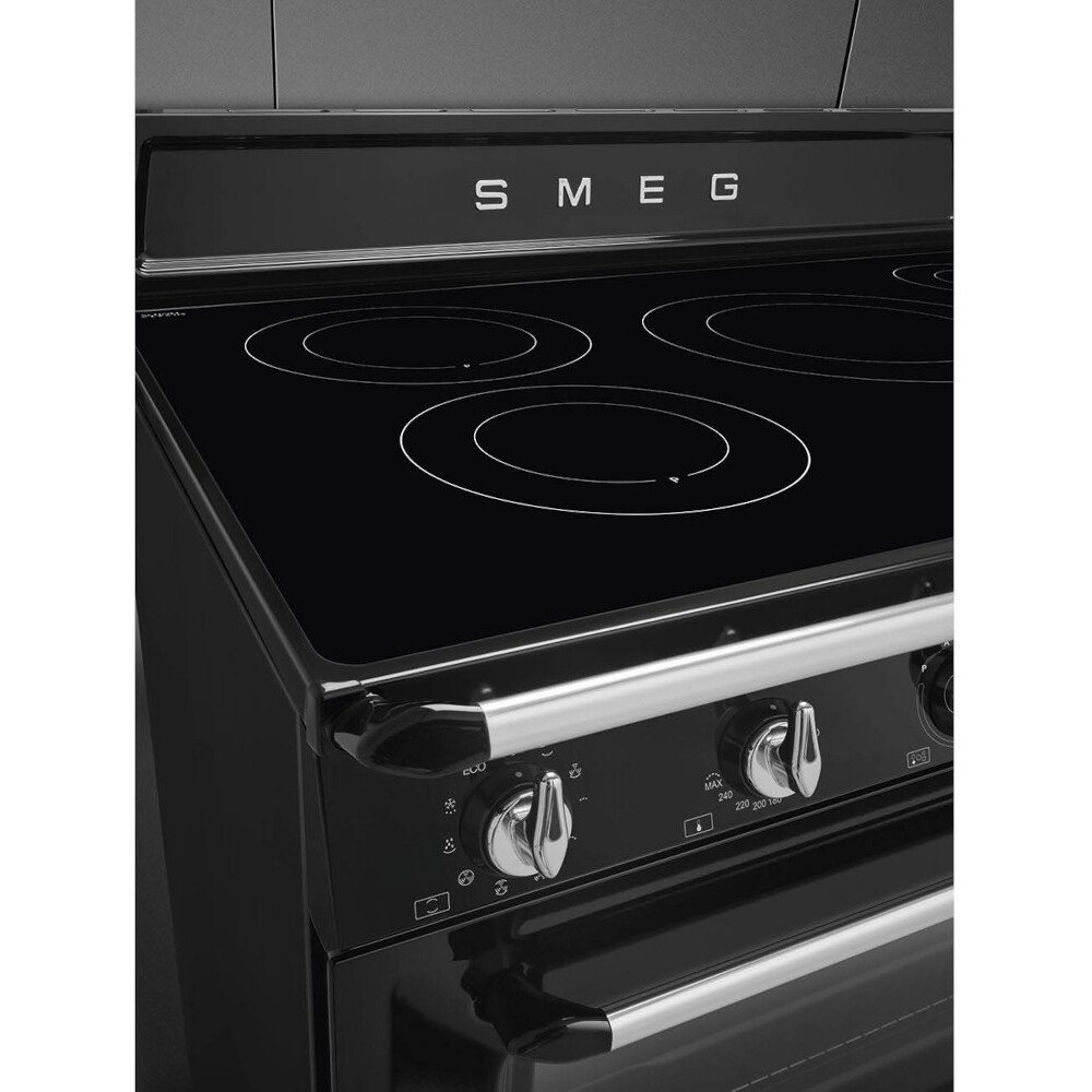 Smeg TR90IBL2 Victoria 90cm Induction Range Cooker, Black, A Rated