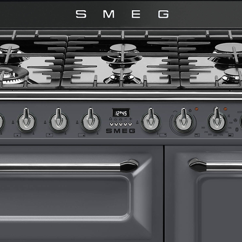 Smeg TR93GR Victoria Slate Grey 90cm Dual Fuel Range Cooker, A Rated
