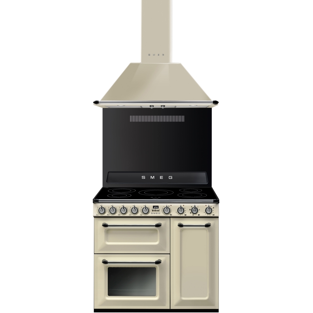 Smeg TR93IP2 Victoria Cream 90cm Induction Range Cooker, A Rated
