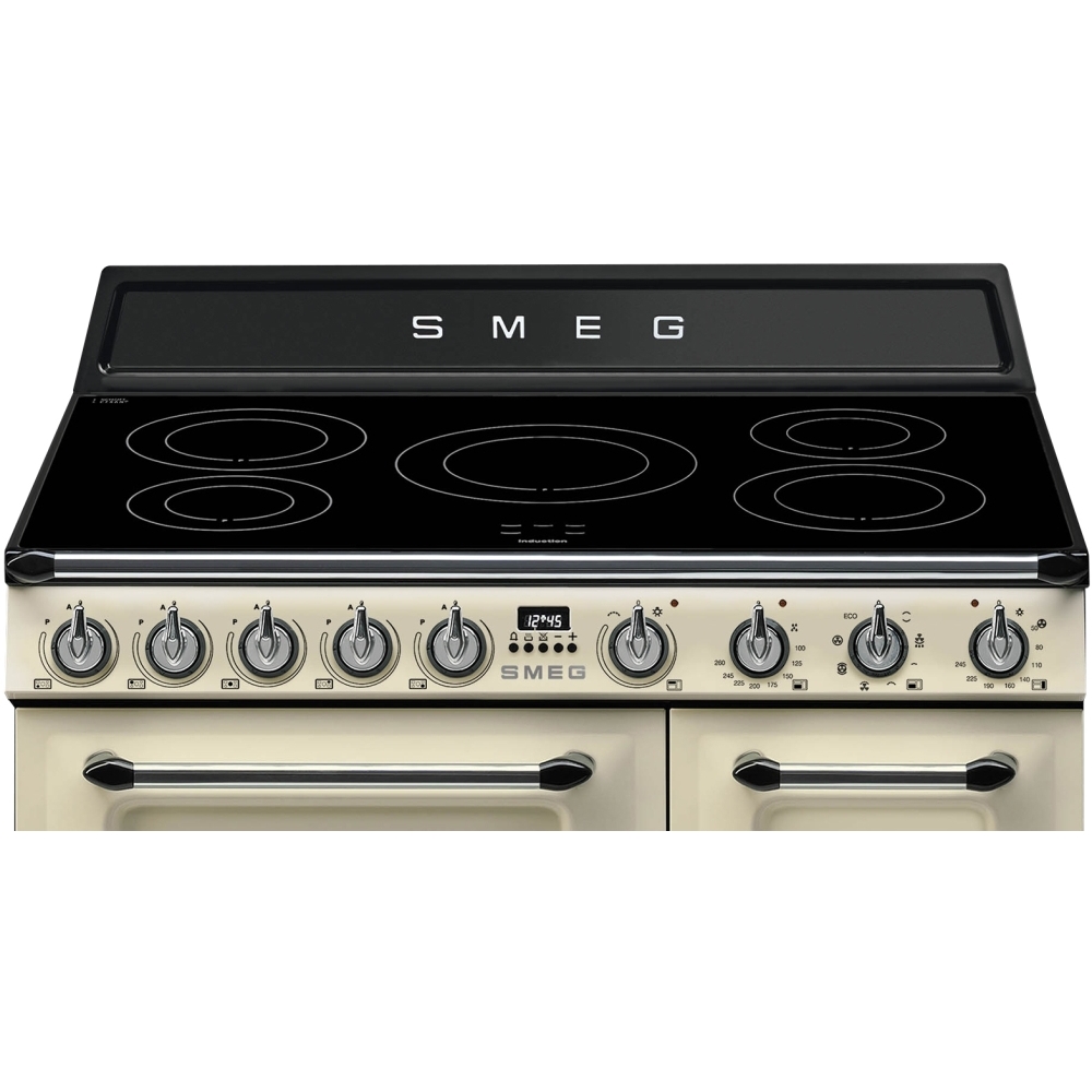 Smeg TR93IP2 Victoria Cream 90cm Induction Range Cooker, A Rated