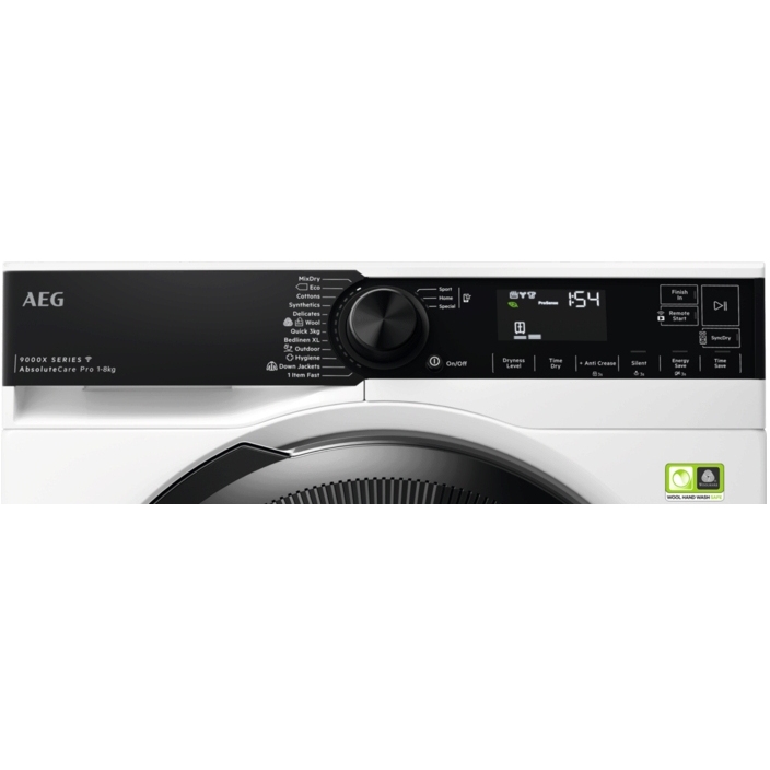 AEG TR948V4BC Heat Pump Tumble Dryer, 8kg, White, A Rated