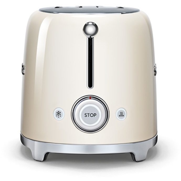 Smeg TSF01CRUK Retro Toaster, 2 Slice, Cream