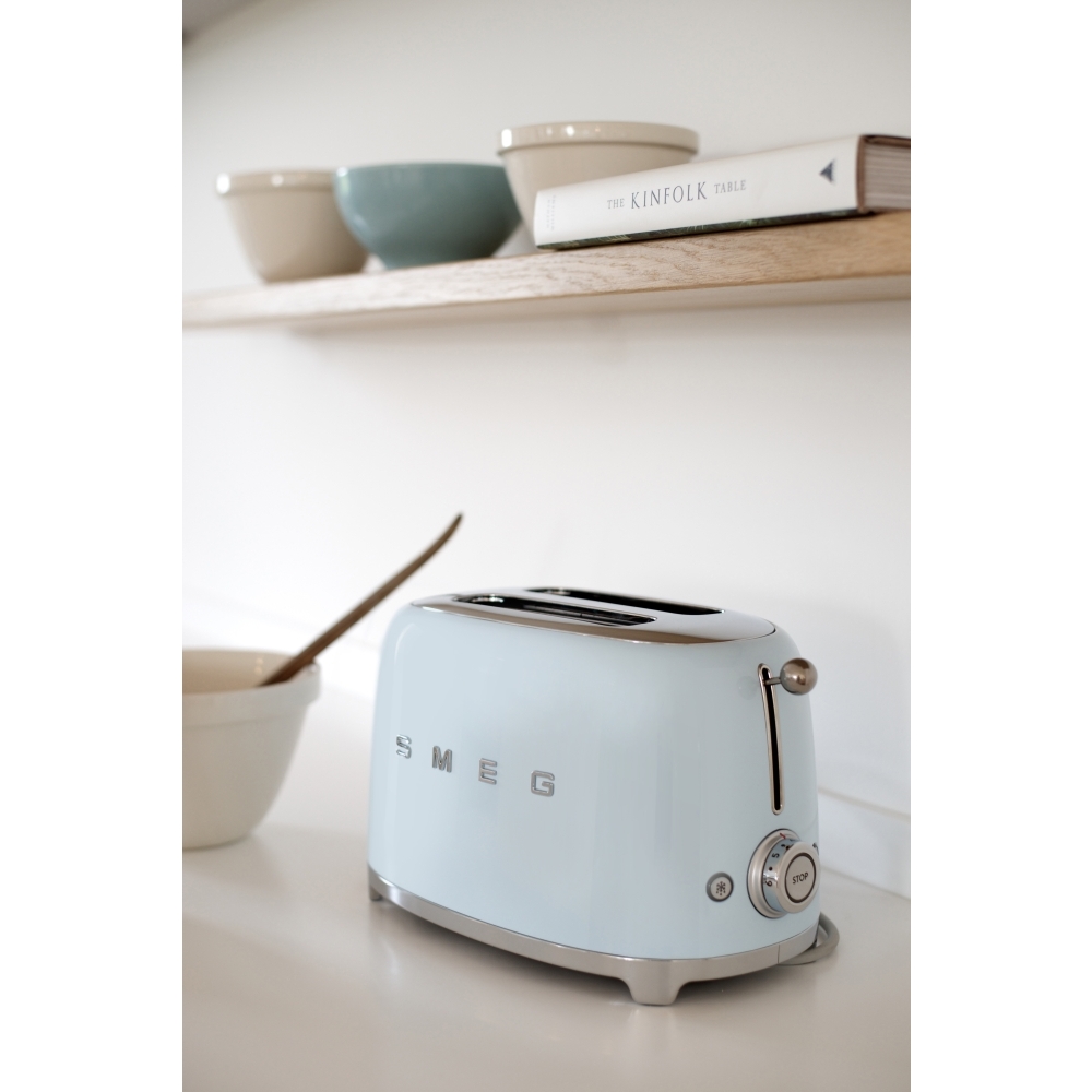 Smeg TSF01PBUK Retro 2 Slice Toaster, Pastel Blue Marks Electrical