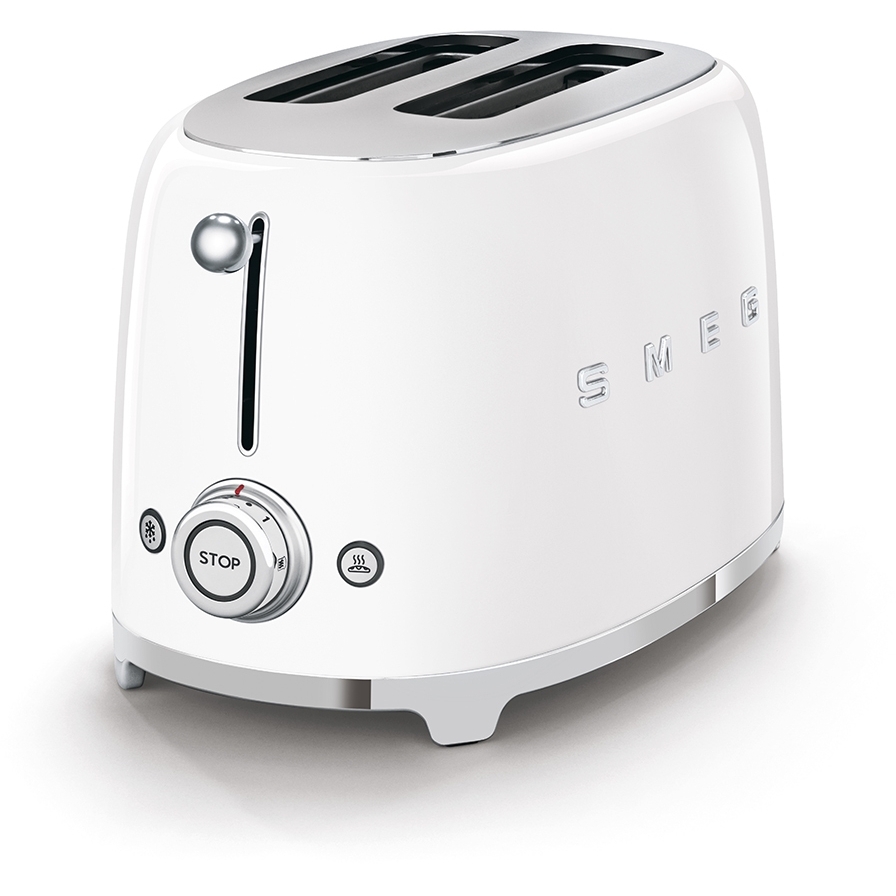 Smeg TSF01WHUK Retro Toaster, 2 Slice, White