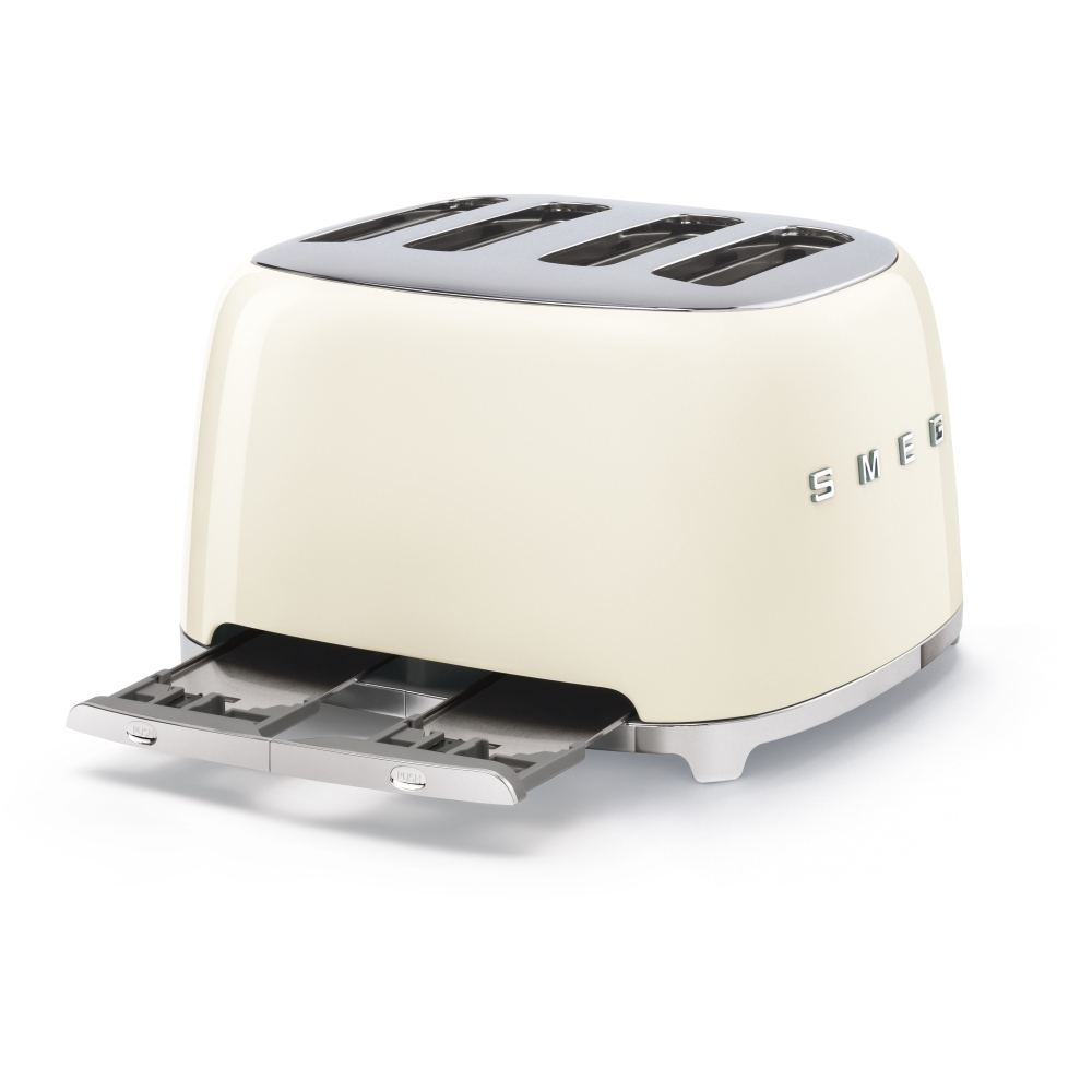 Smeg TSF03CRUK Retro Toaster, 4 Slice, Cream
