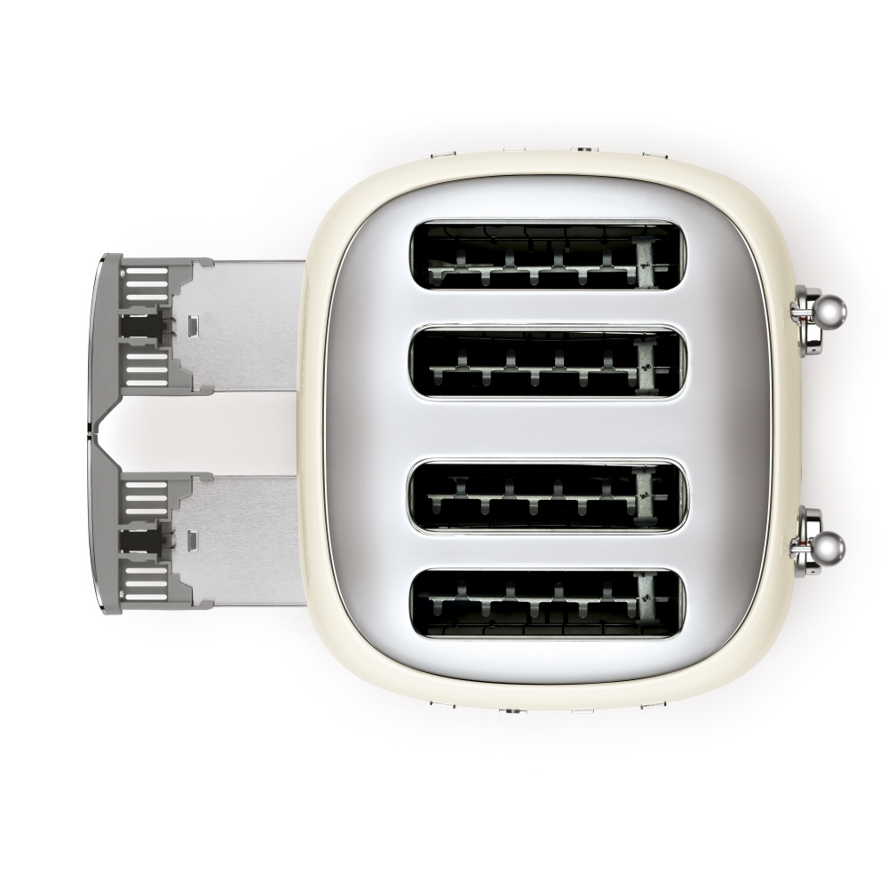 Smeg TSF03CRUK Retro Toaster, 4 Slice, Cream