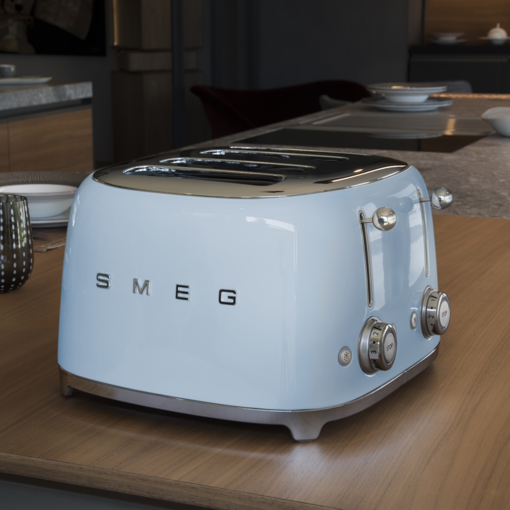 Smeg TSF03PBUK Retro Toaster, 4 Slice, Blue
