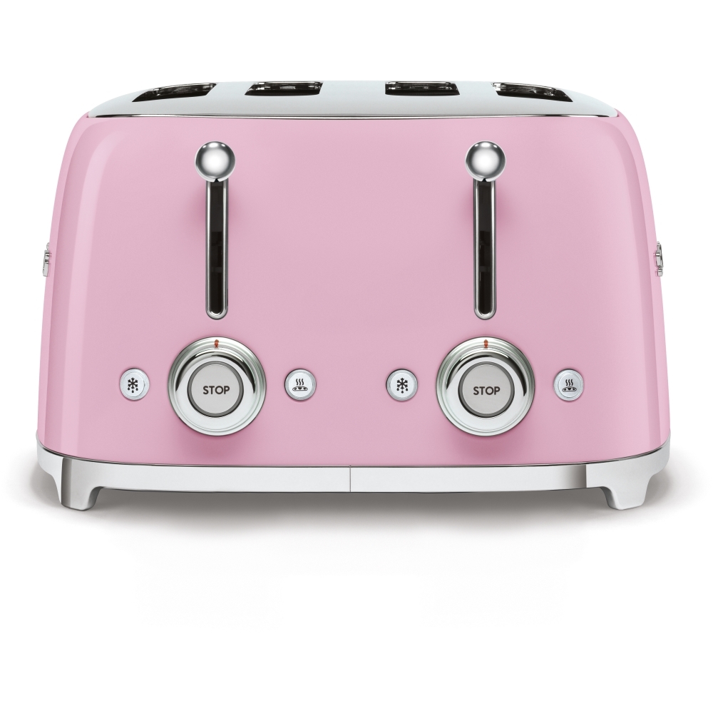 Smeg TSF03PKUK Retro Toaster, 4 Slice, Pink