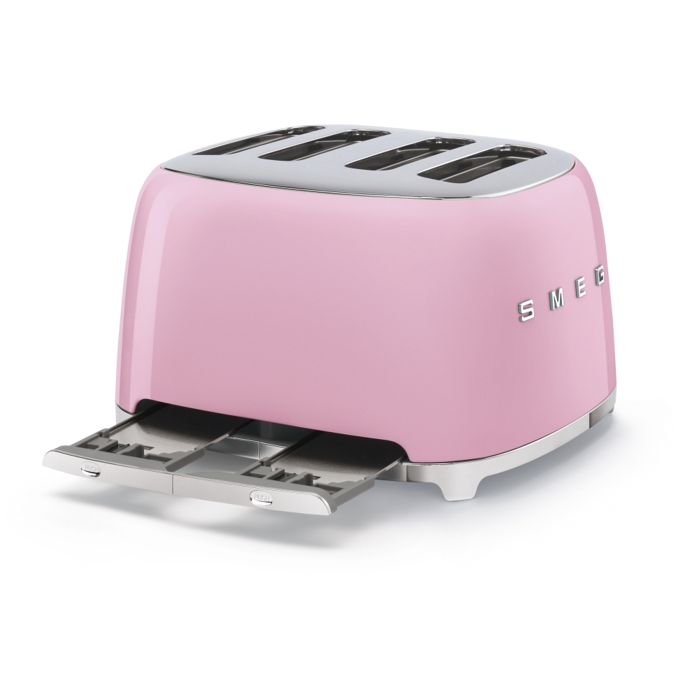 Smeg TSF03PKUK Retro 4 Slice Toaster, Pink Marks Electrical
