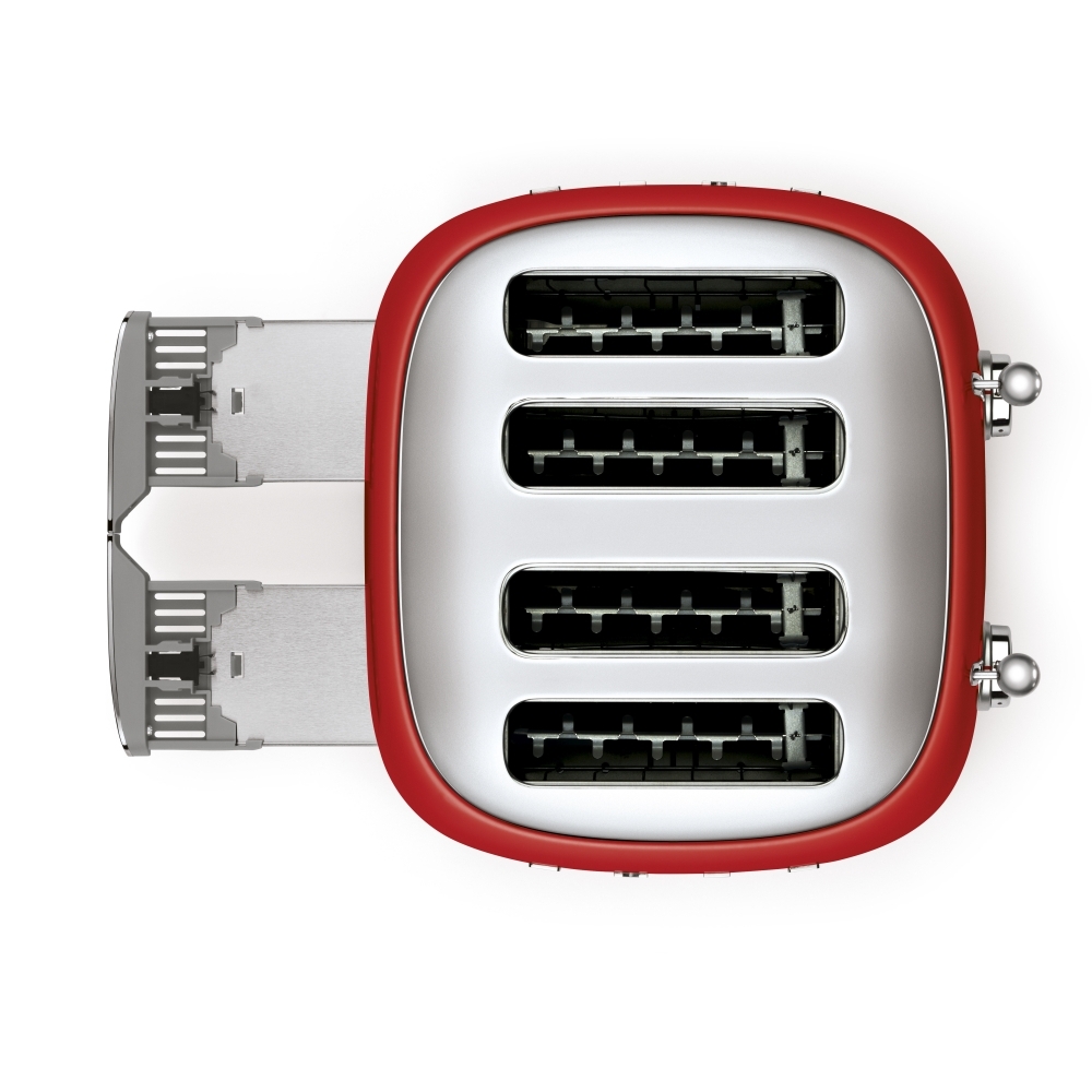 Smeg TSF03RDUK Retro Toaster, 4 Slice, Red