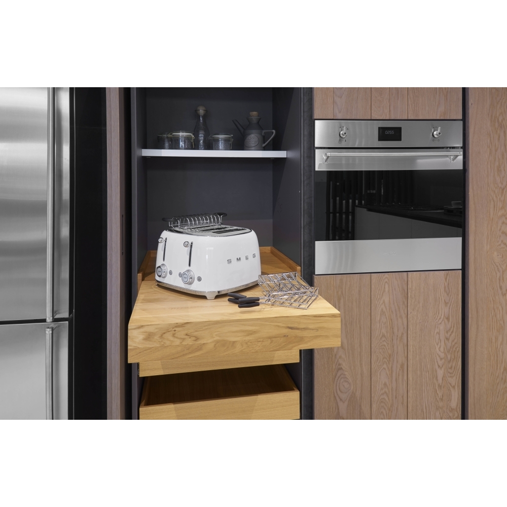 Smeg TSF03WHUK Retro 4 Slice Toaster, White Marks Electrical