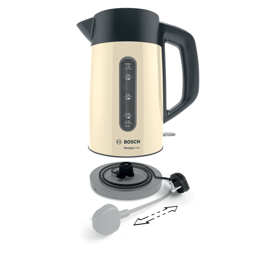 Bosch TWK4P437GB DesignLine Kettle, Cream