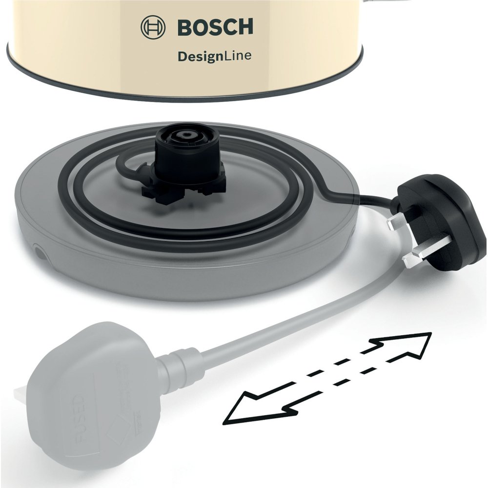 Bosch TWK4P437GB DesignLine Kettle, Cream