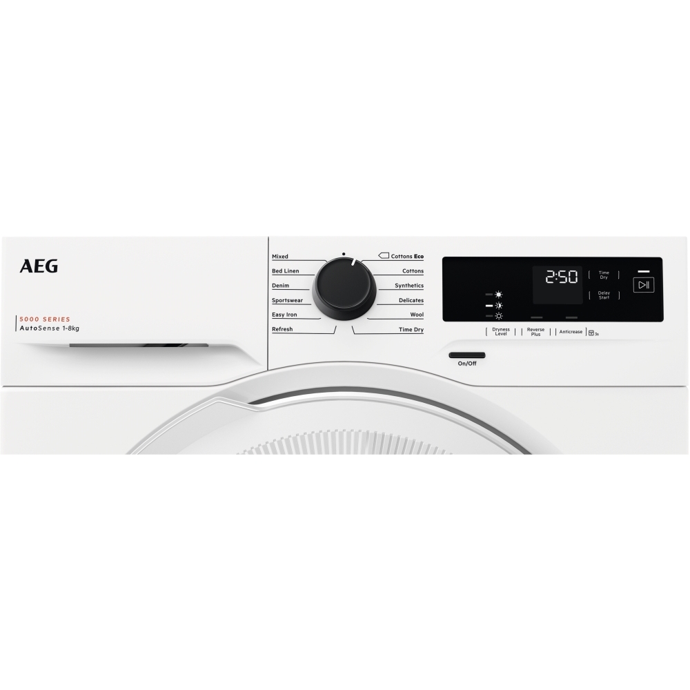 AEG TXH508A4R Heat Pump Tumble Dryer, 8kg, White, A++ Rated
