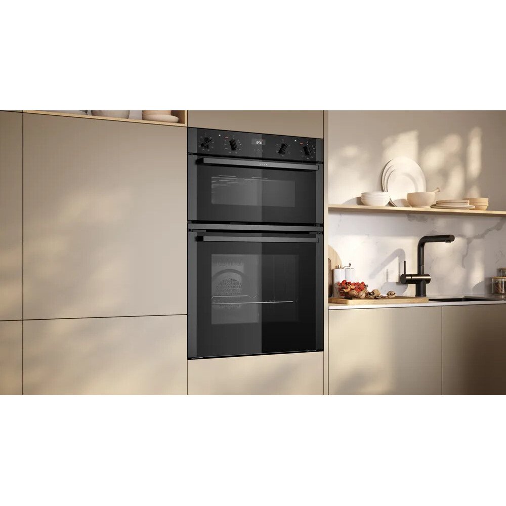 Neff U1ACE2AG3B N50 Built-In Electric Double Oven, Graphite Grey, A Rated