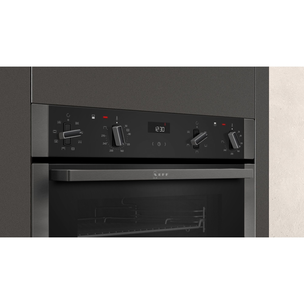 Neff U1ACE2HG0B N50 BuiltIn Electric Double Oven, Grey, A Rated Marks Electrical