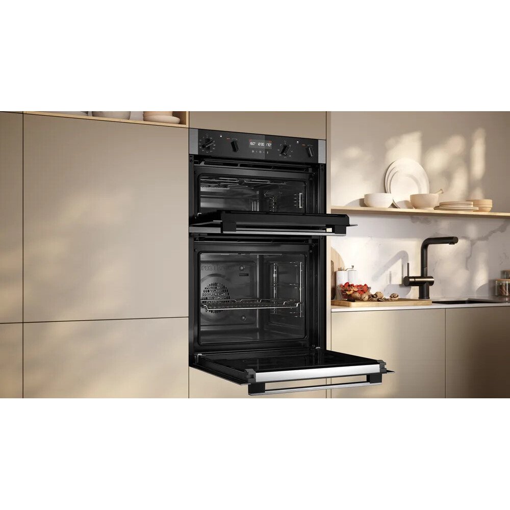 Neff U2ACH7AN7B N50 Built-In Electric Double Oven with Pyrolytic Cleaning, Stainless Steel, A Rated