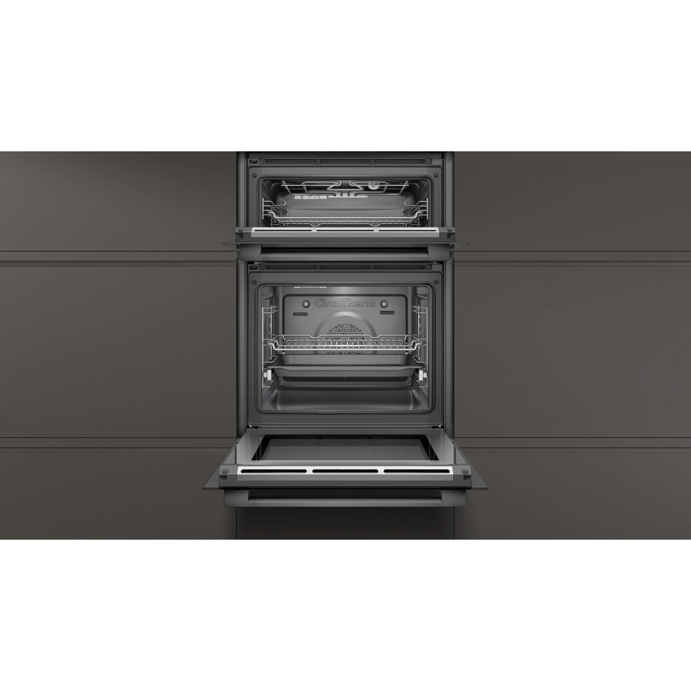 Neff U2ACM7HG0B N50 BuiltIn Electric Double Oven, Grey, A Rated
