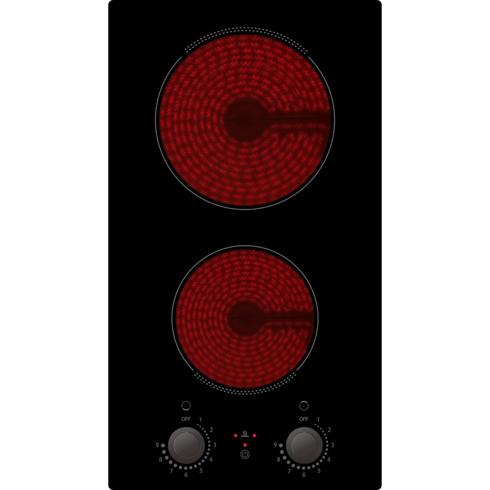 2 zone ceramic hob