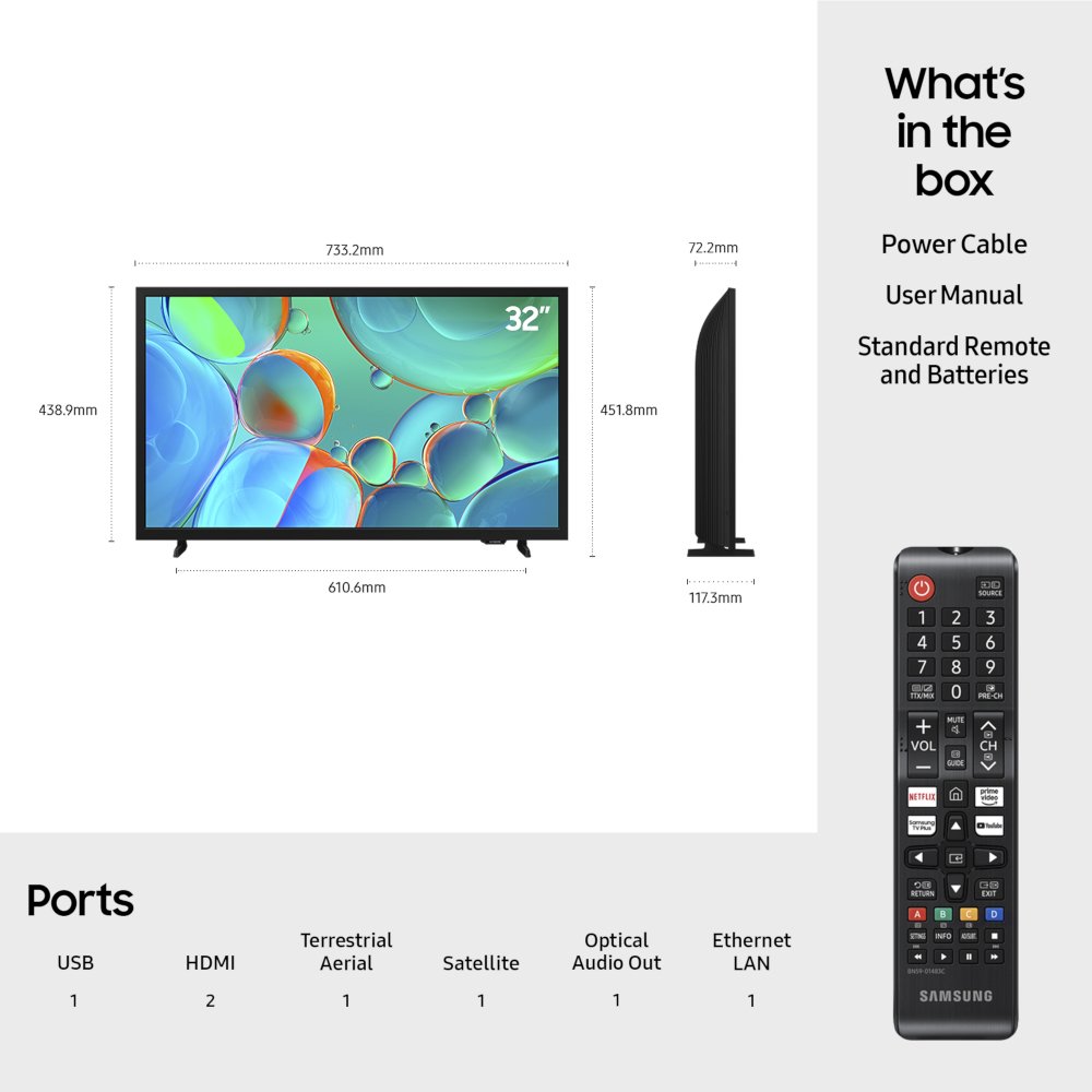 Samsung UE32H5000FKXXU 32" LED Smart Television, Full HD, Black, F Rated