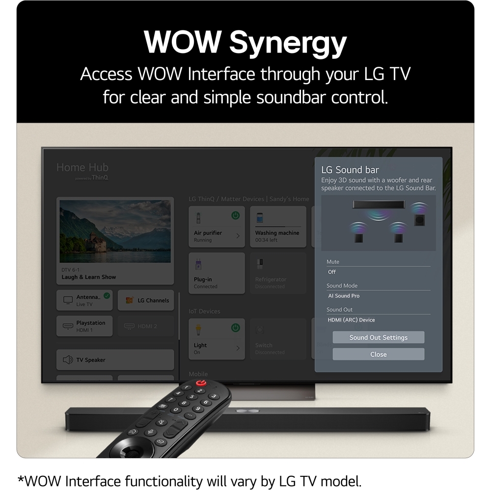 LG US90TY Sound Bar, Black