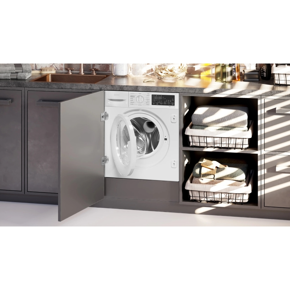 Neff V8540X0GB Integrated Washer Dryer, 8kg/5kg, White, E Rated