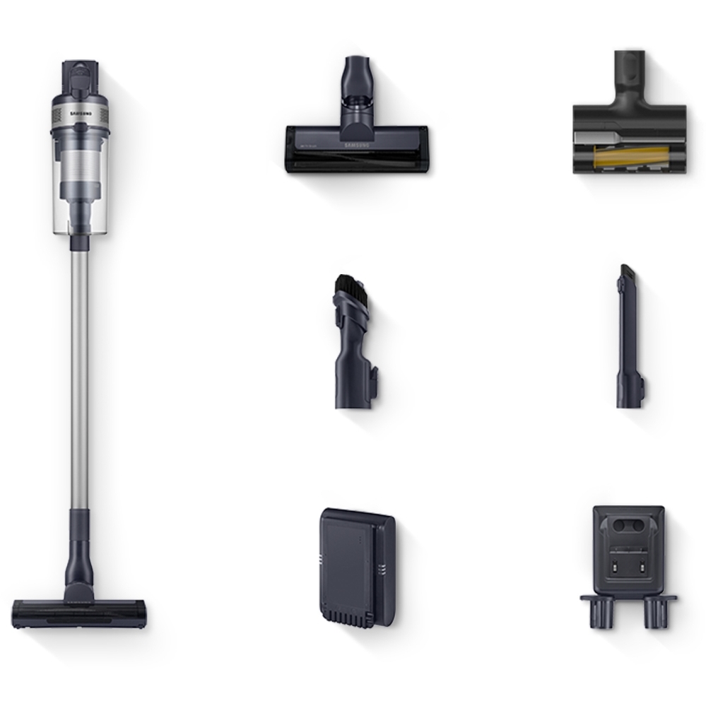 Samsung VS15A60AGR5 Jet 65 Pet Cordless Stick Vacuum Cleaner Max 150W Suction Power with Pet Tool, Silver