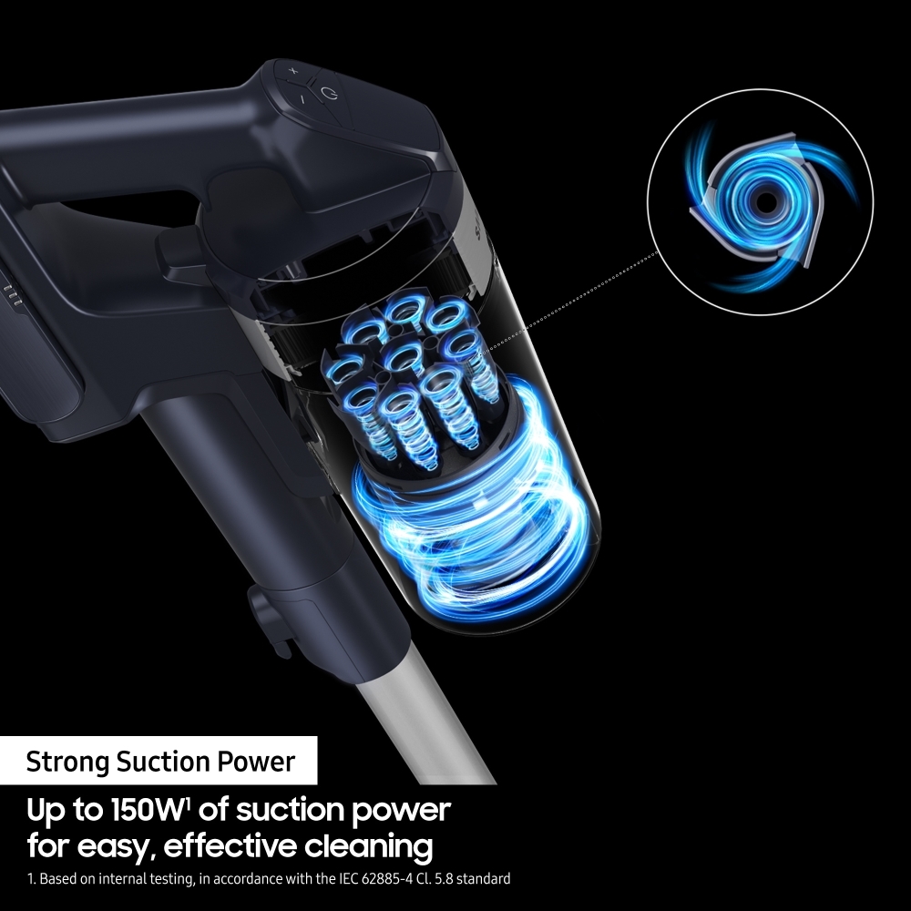 Samsung VS15A60AGR5 Jet 65 Pet Cordless Stick Vacuum Cleaner Max 150W Suction Power with Pet Tool, Silver
