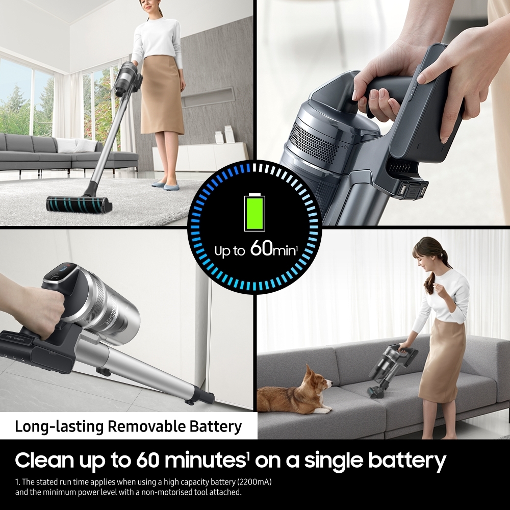 Samsung VS20B75AGR1 Jet 75E Pet Cordless Stick Vacuum Cleaner Max 200W Suction Power with Pet Tool, Green