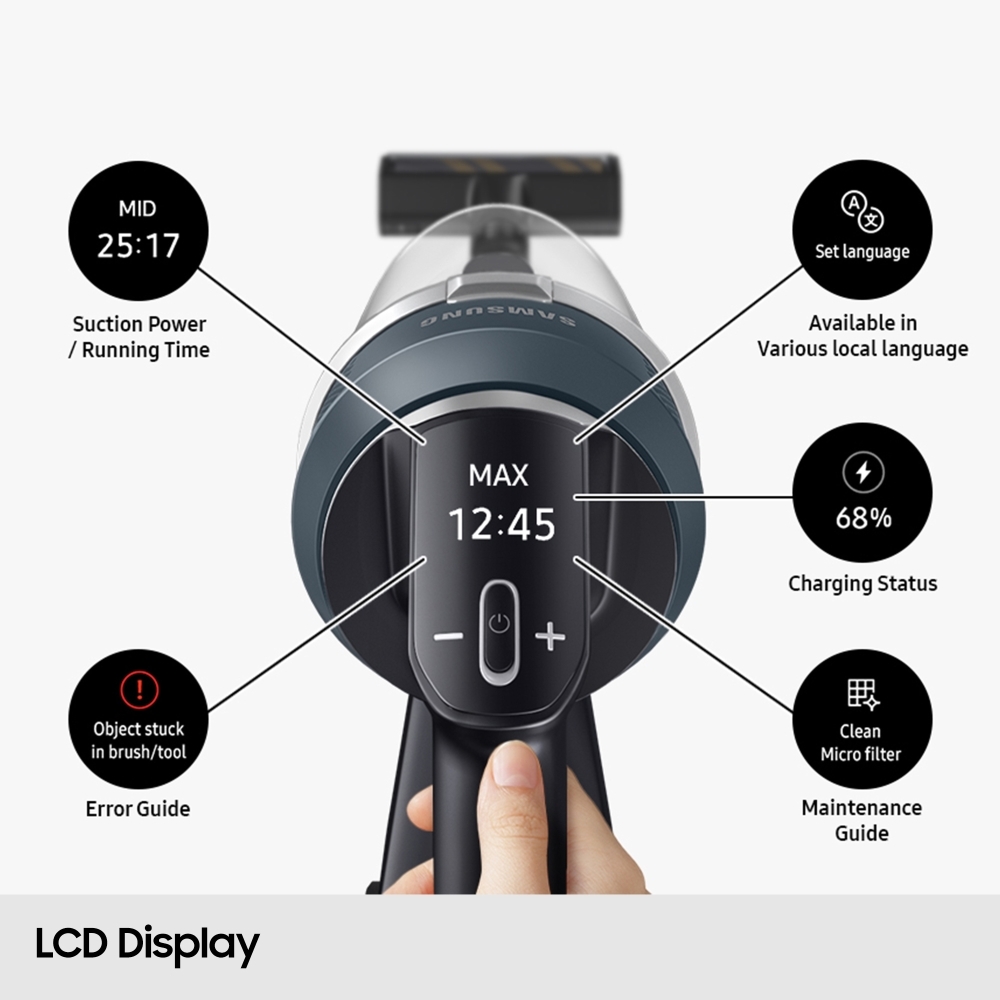 Samsung VS20C8522TN Jet 85 Pet Cordless Stick Vacuum Cleaner, Max 210W Suction Power with Pet Tool+, Woody Green