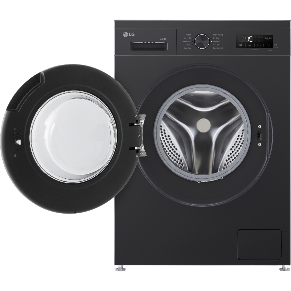 LG W4X1095NNK Washer Dryer, 9kg/5kg, 1400 Spin, Black, E Rated