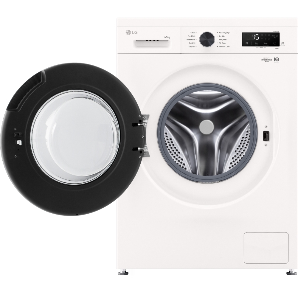 LG W4X1095NWK Washer Dryer, 9kg/5kg, 1400 Spin, White, E Rated