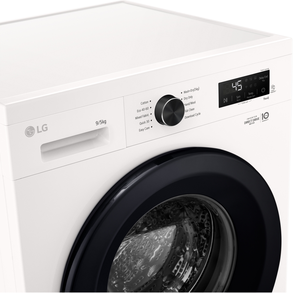 LG W4X1095NWK Washer Dryer, 9kg/5kg, 1400 Spin, White, E Rated