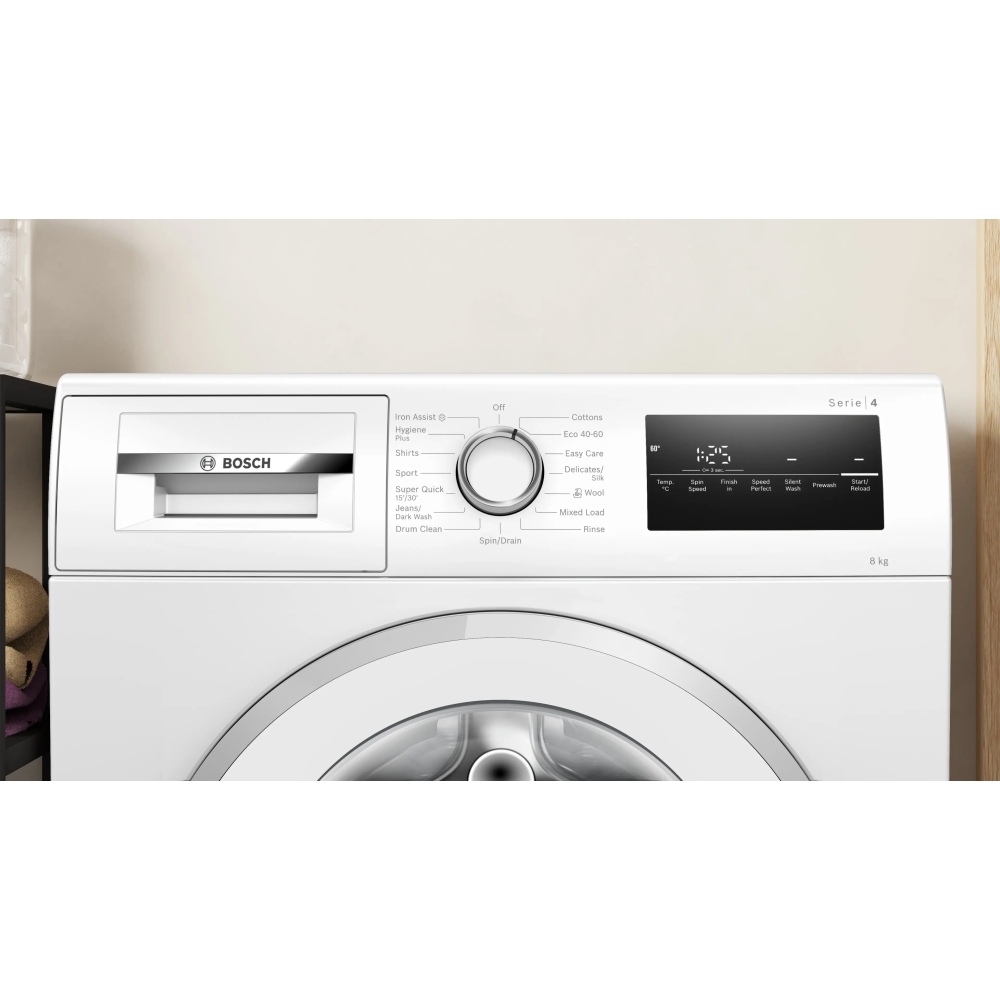 Bosch WAN28254GB Series 4 Washing Machine, 8kg, 1400 Spin, White, A Rated