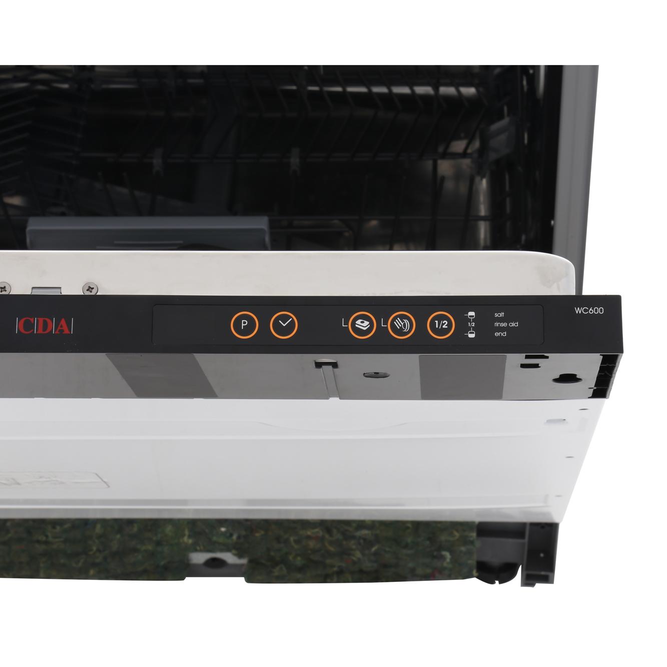 Buy CDA WC600 Built In Fully Integrated Dishwasher Black Control