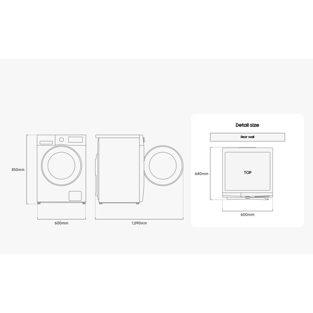 Samsung WD11DB7B85GWU1 Washer Dryer, 11kg/6kg, 1400 Spin, White, D Rated