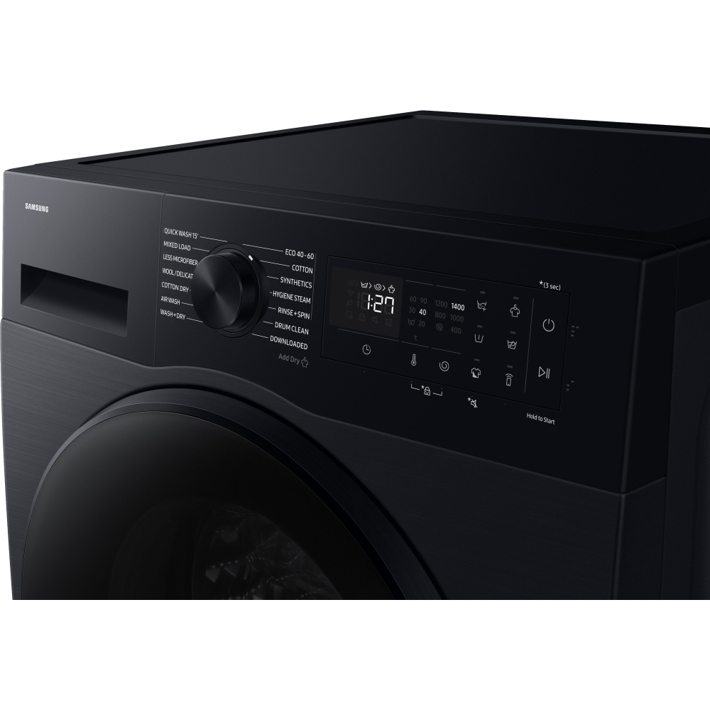 Samsung WD11DG5B15BBEU Series 5 AI Energy Washer Dryer, 11kg/6kg, 1400 Spin, Black, D Rated